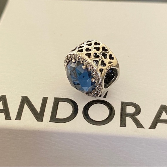 Pandora Blue CZ Radiant Heart Charm - Picture 4 of 6